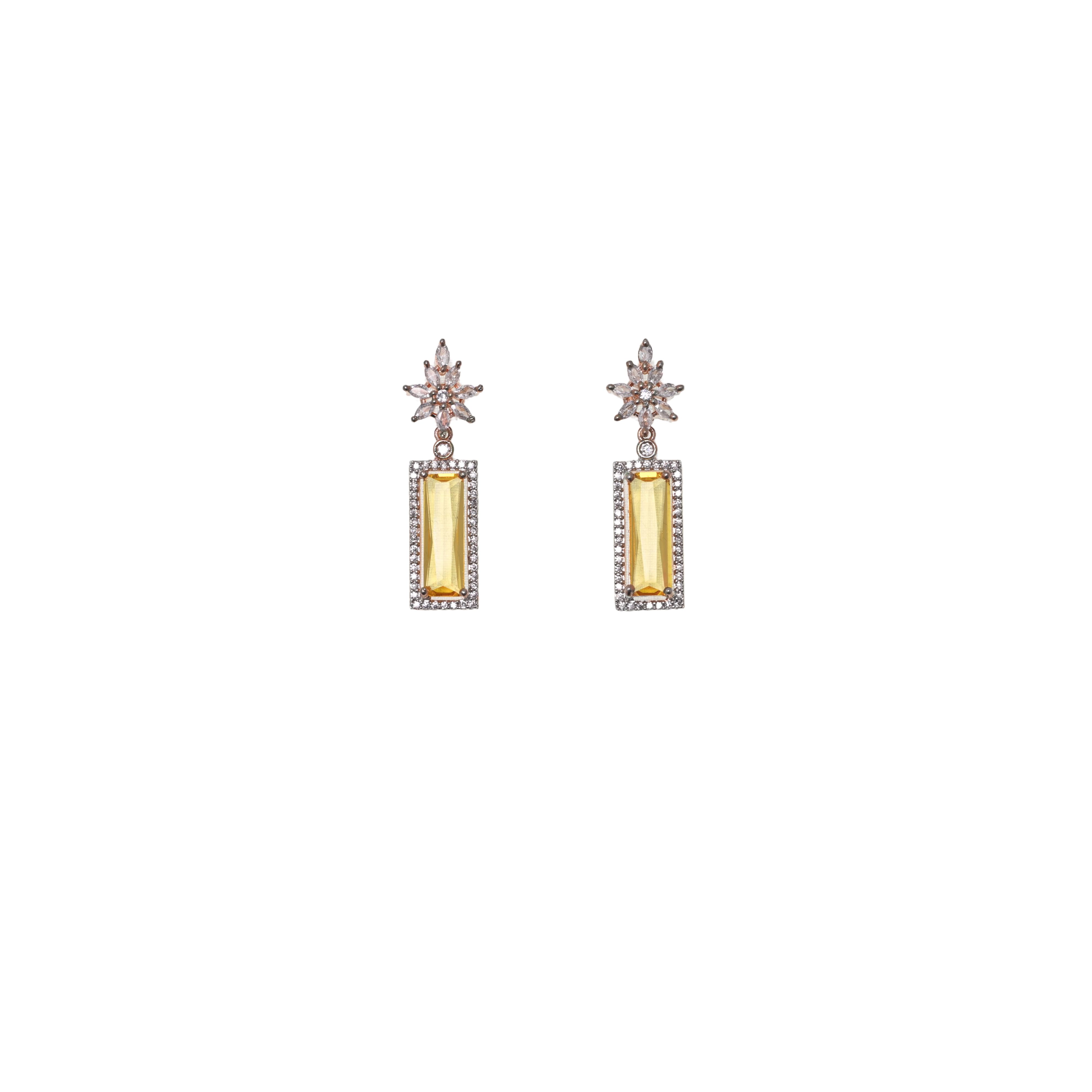 Ziyan Royal Violet Crystal American Diamond Mid Hoops
