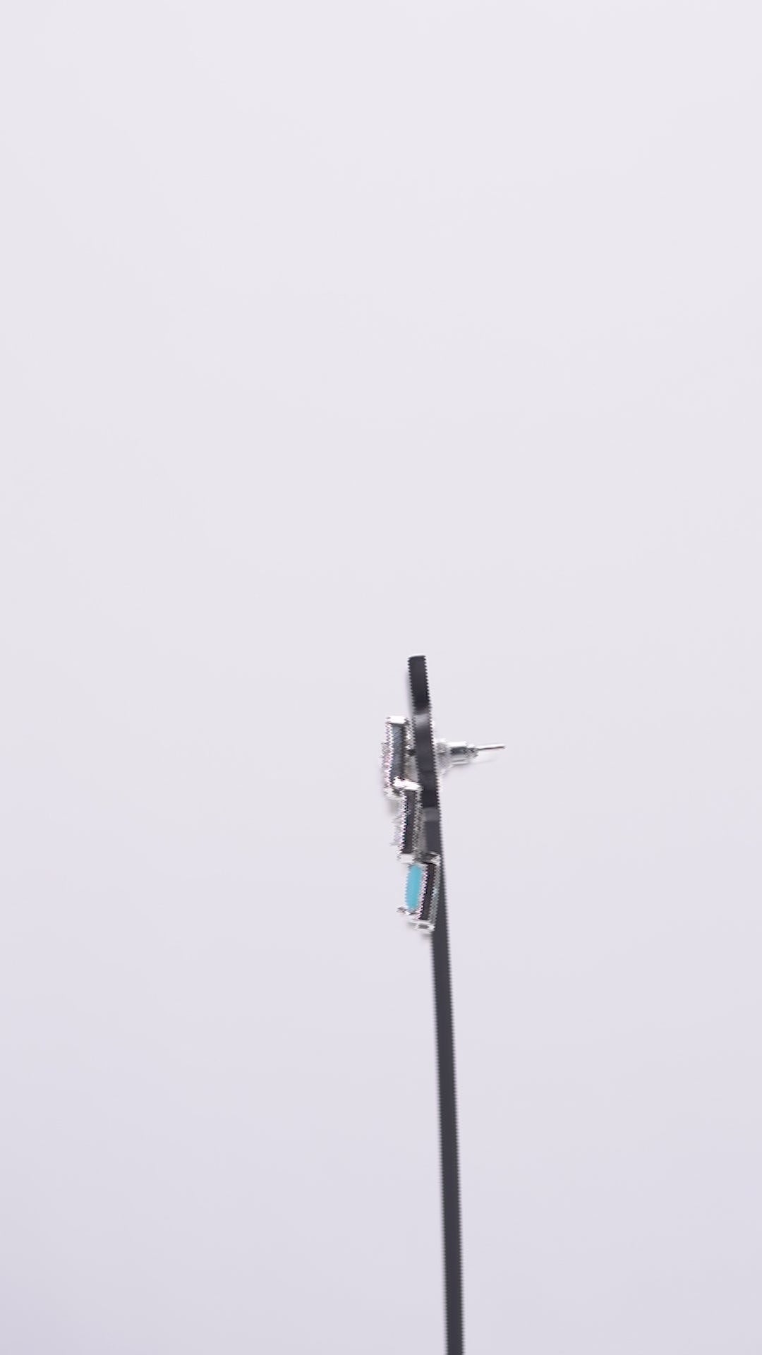 Ziyan Sky Blue Crystal American Diamond Stud