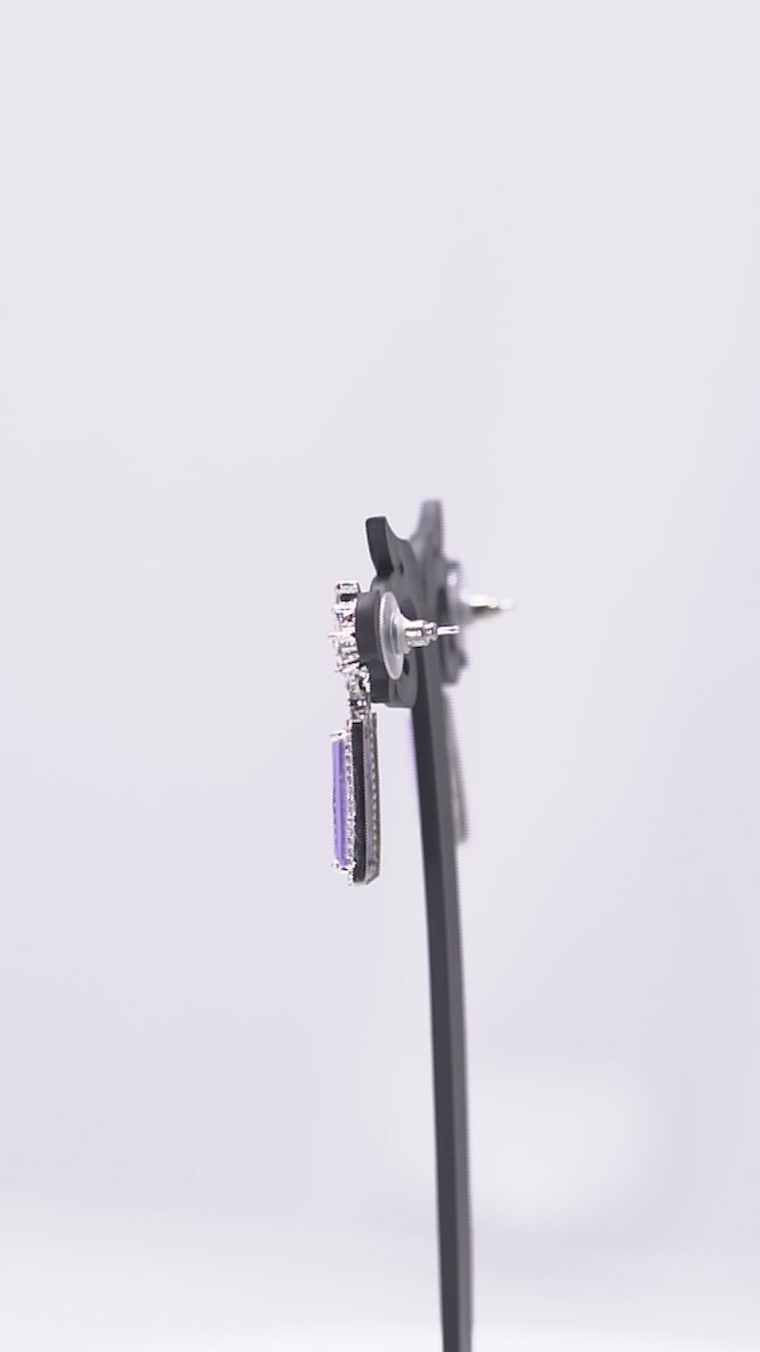 Ziyan Royal Violet Crystal American Diamond Mid Hoops