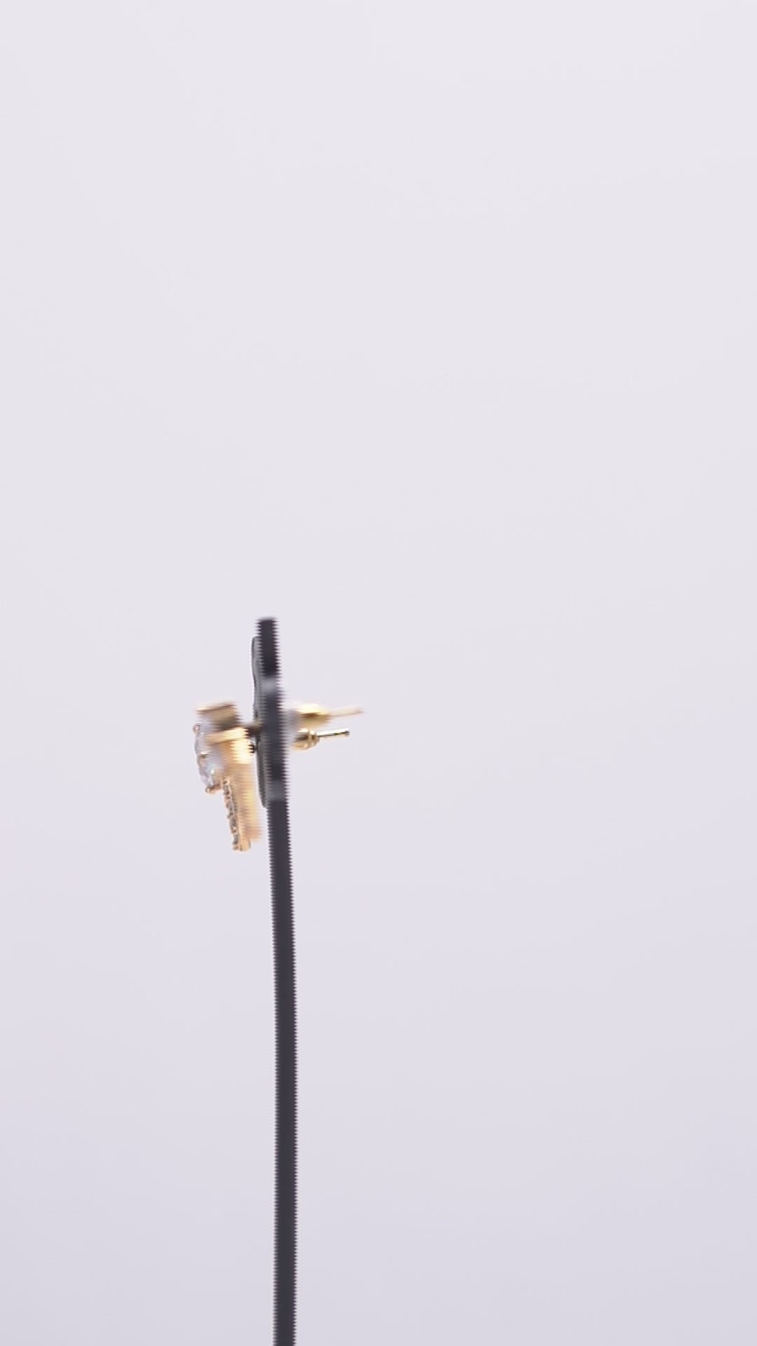 Ziyan Crystal Gold Plated American Diamond Stud