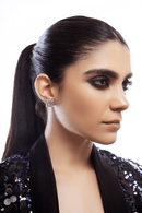 Ziyan Silver Plated Carnation Crystal American Diamond Stud