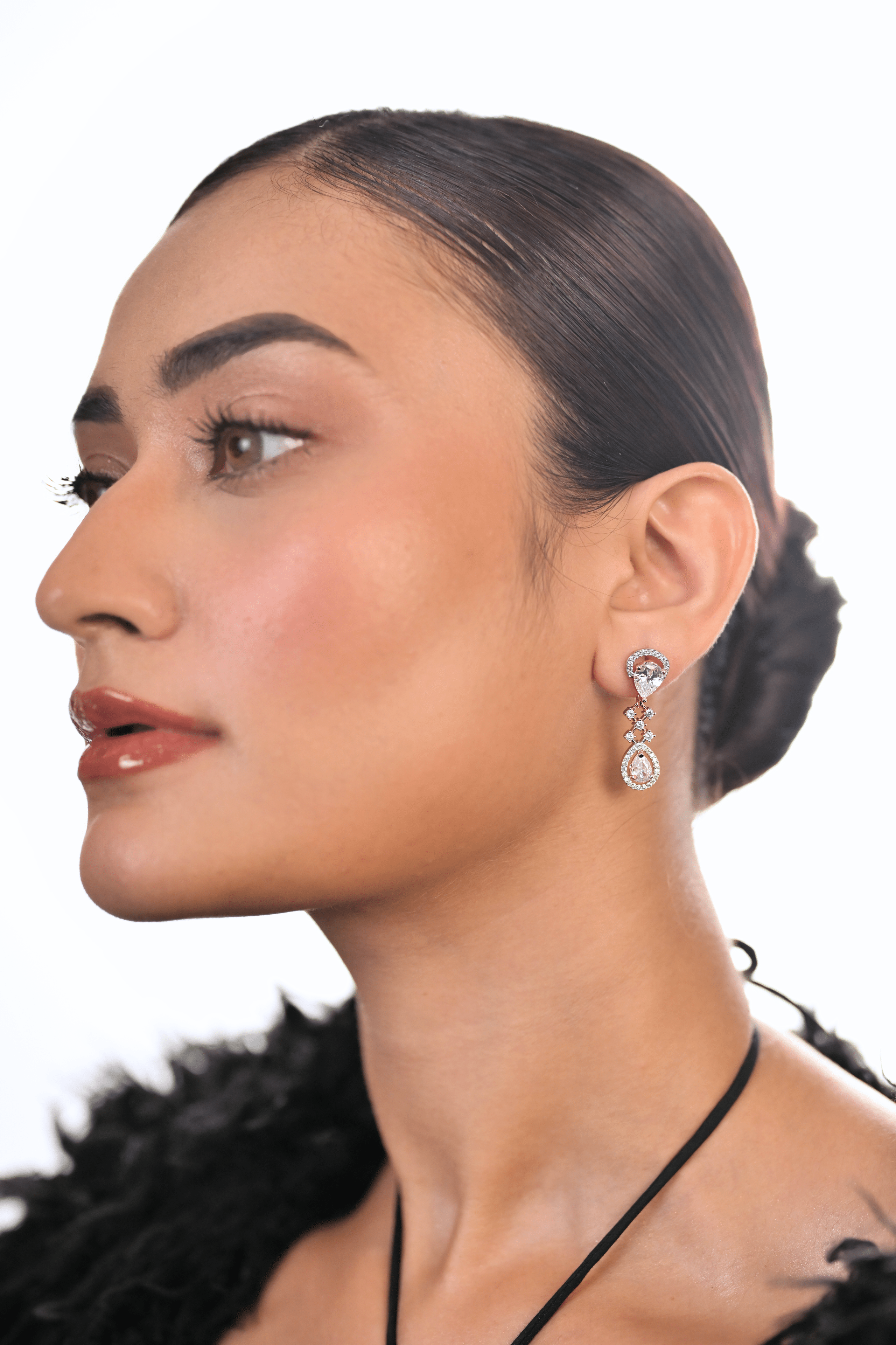 Ziyan Crystal American Diamond Hoops