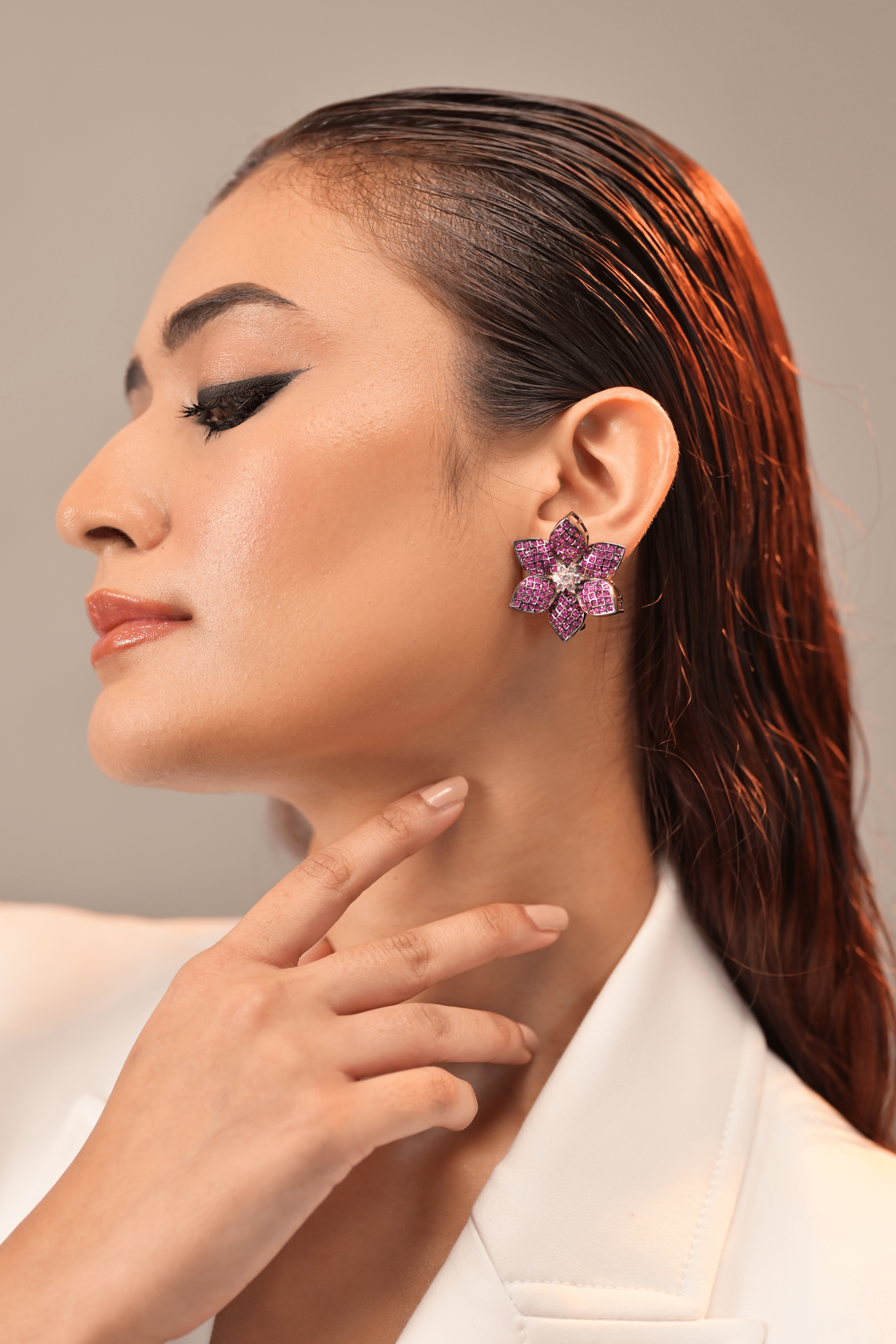 Ziyan Pink Petal Earrings