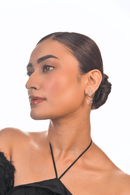 Ziyan Gold Plated Crystal Redwood American Diamond pearl Hoops Earring