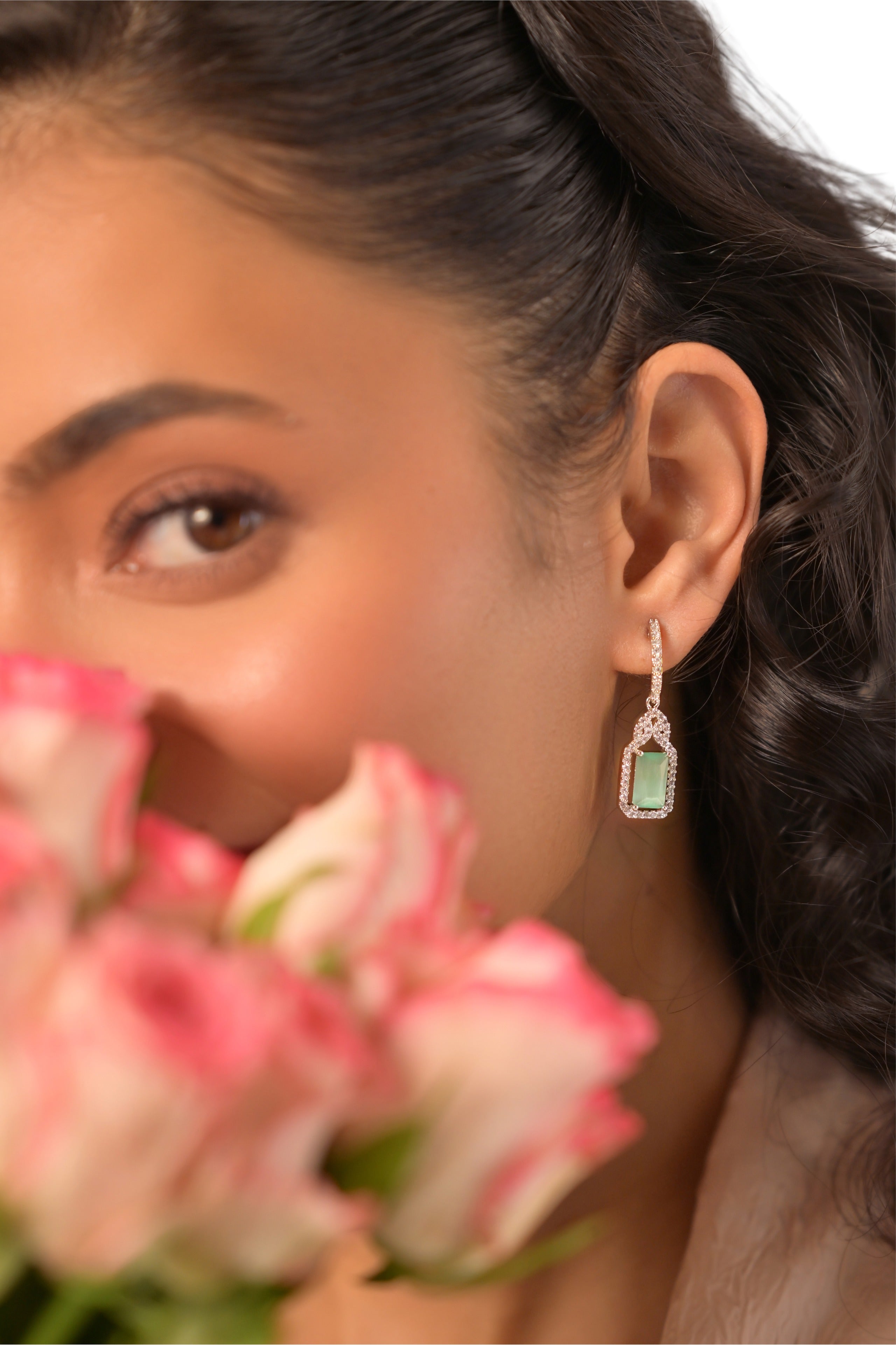 Ziyan Chateau Green American Diamond Stud