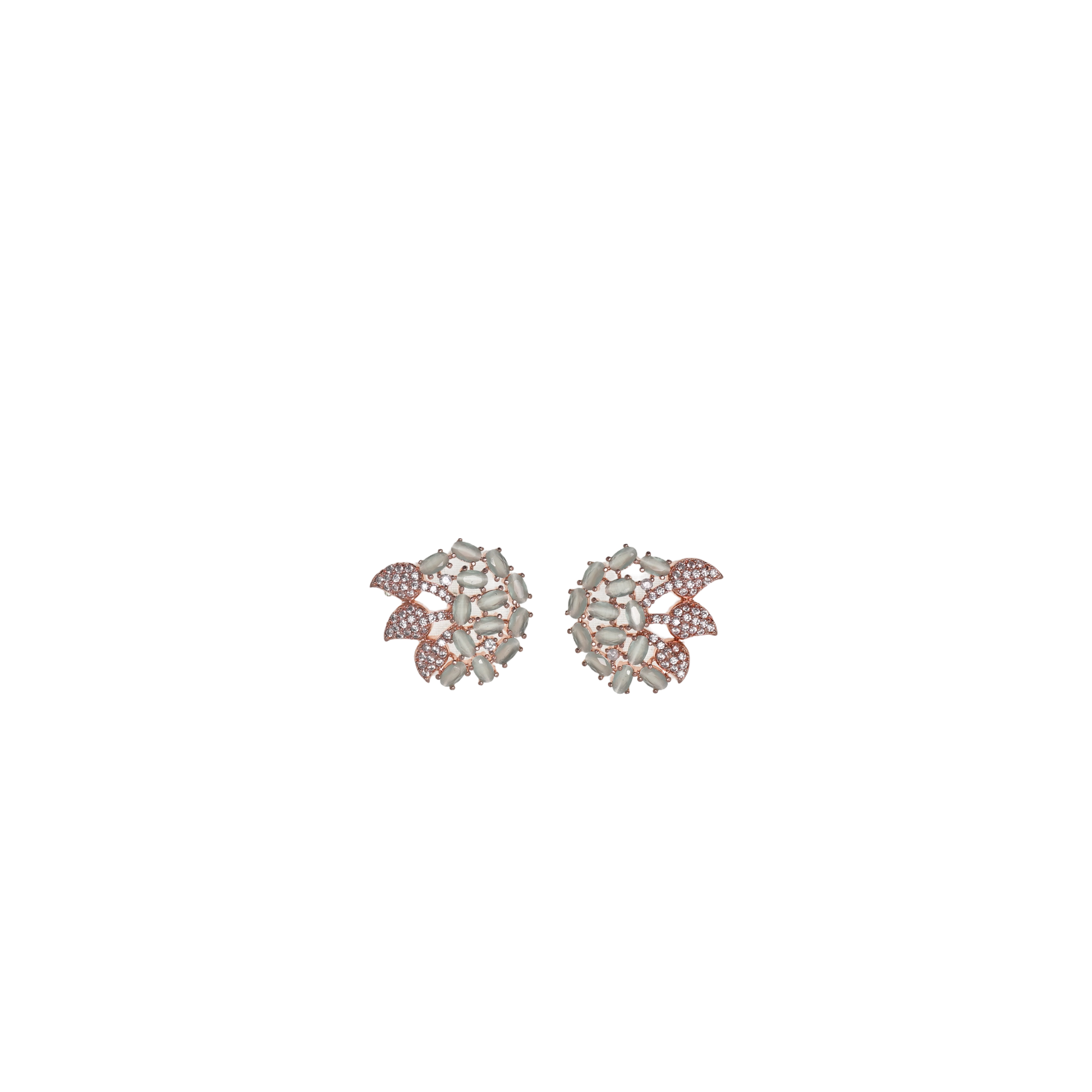 Ziyan Bronze Plated Timberwolf Crystal American Diamond Studs