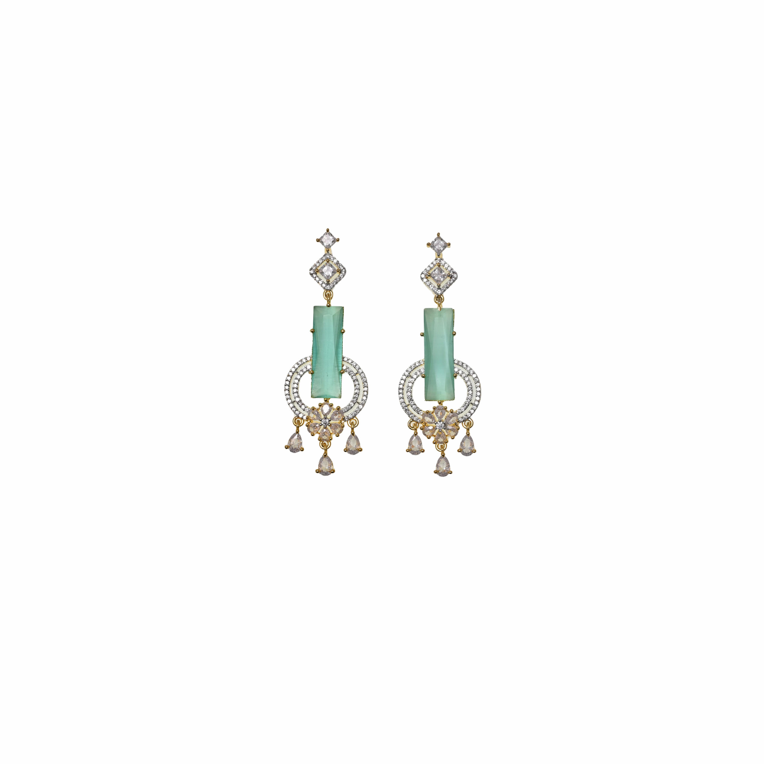 Ziyan Cambridge blue american diamond hoops