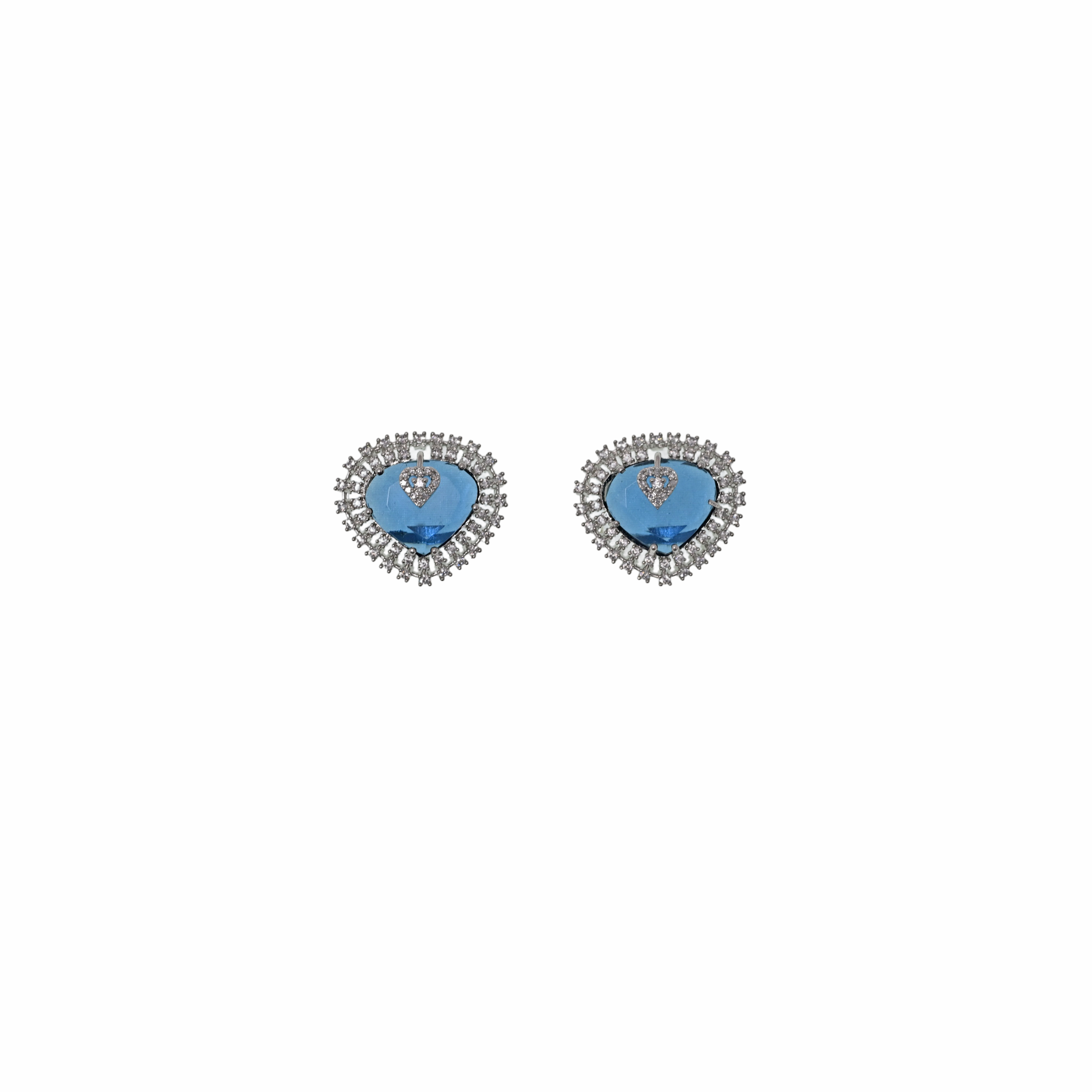 Ziyan Celestial Blue coloured American Diamond Stud Earrings