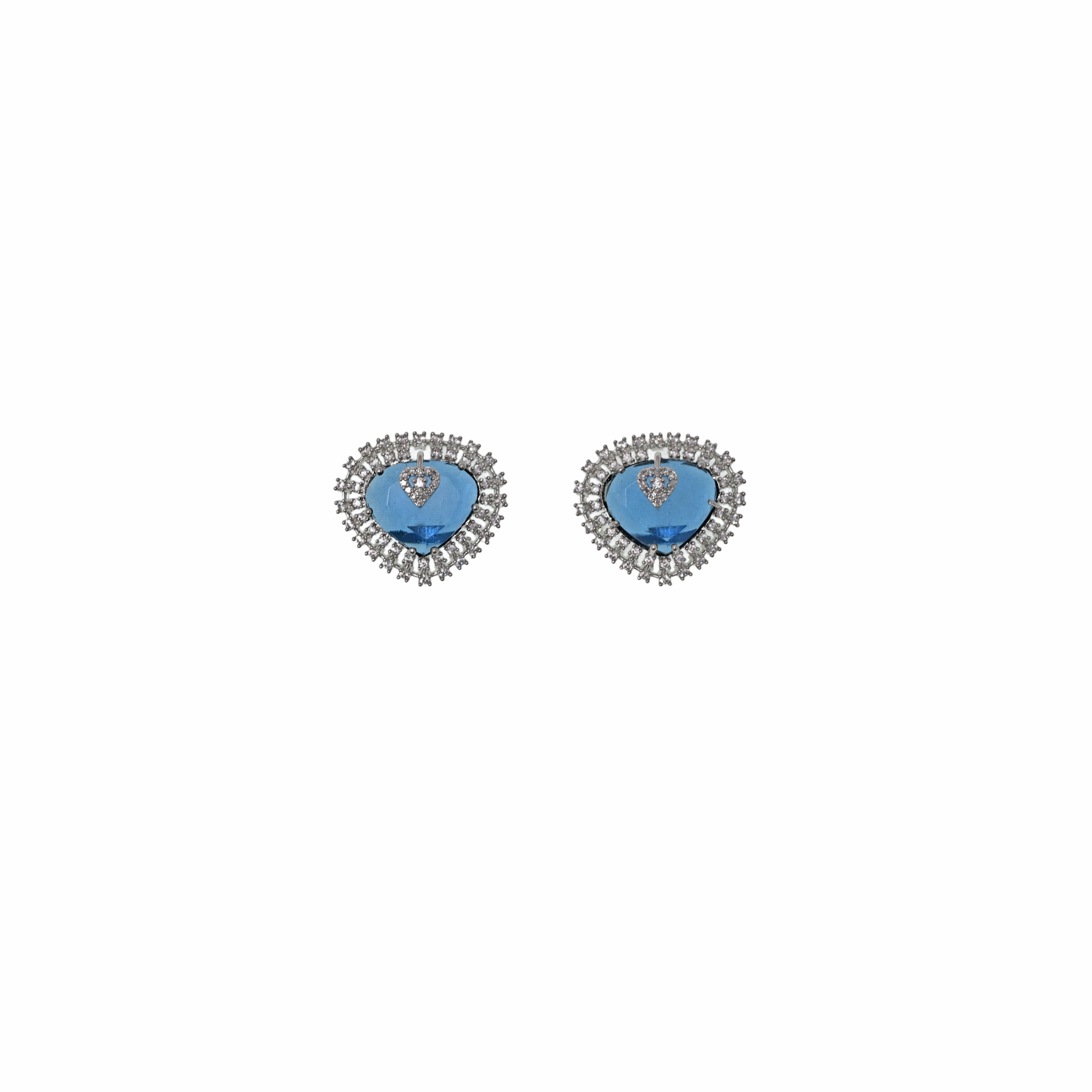 Ziyan Celestial Blue coloured American Diamond Stud Earrings