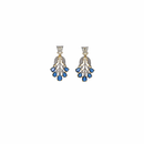 Ziyan Gold Plated Crystal Steel Blue American Diamond Hoops