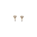 Ziyan Gold Plated Smoky Silver Pearl American Diamond Stud