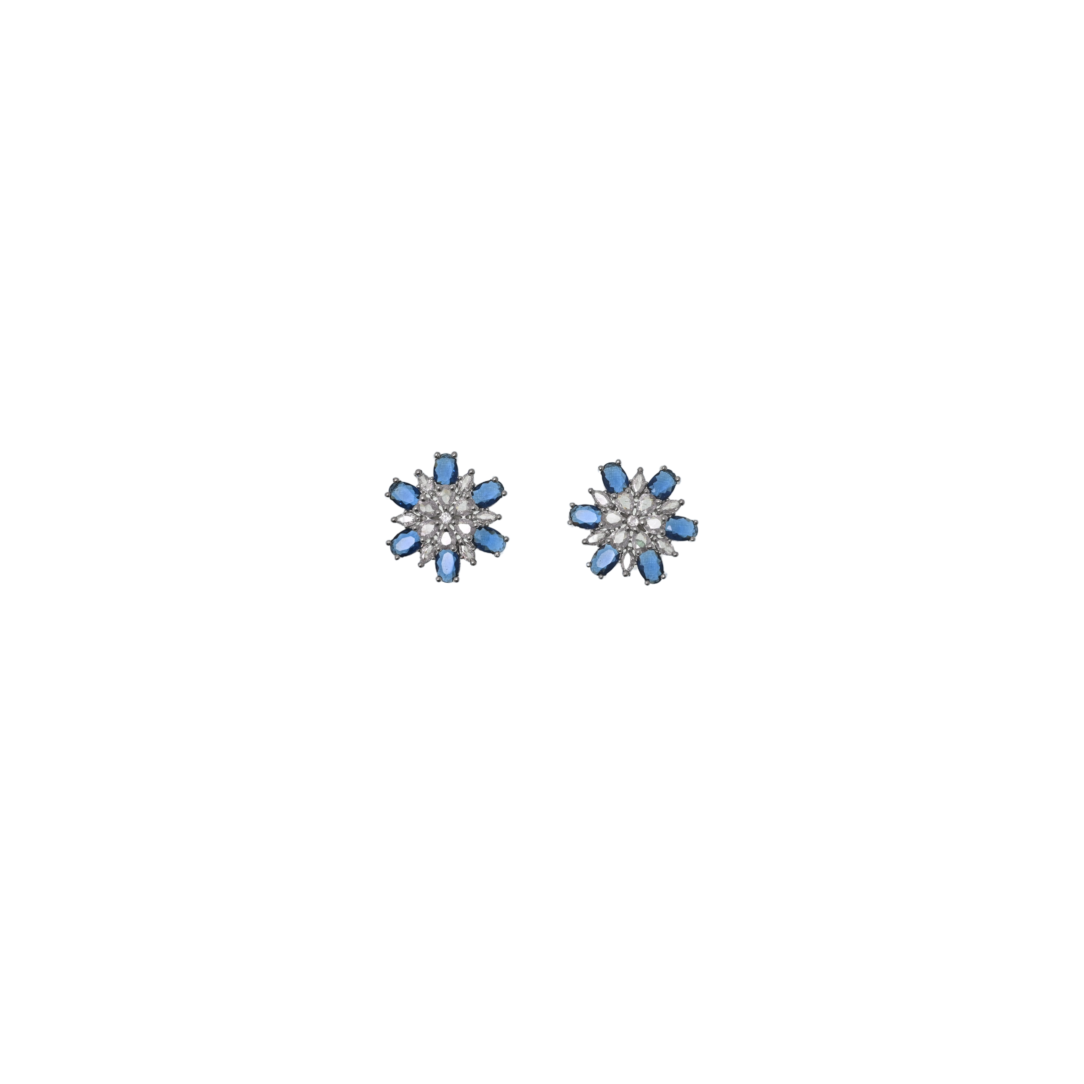 Ziyan Lapis Blue American Diamond Stud