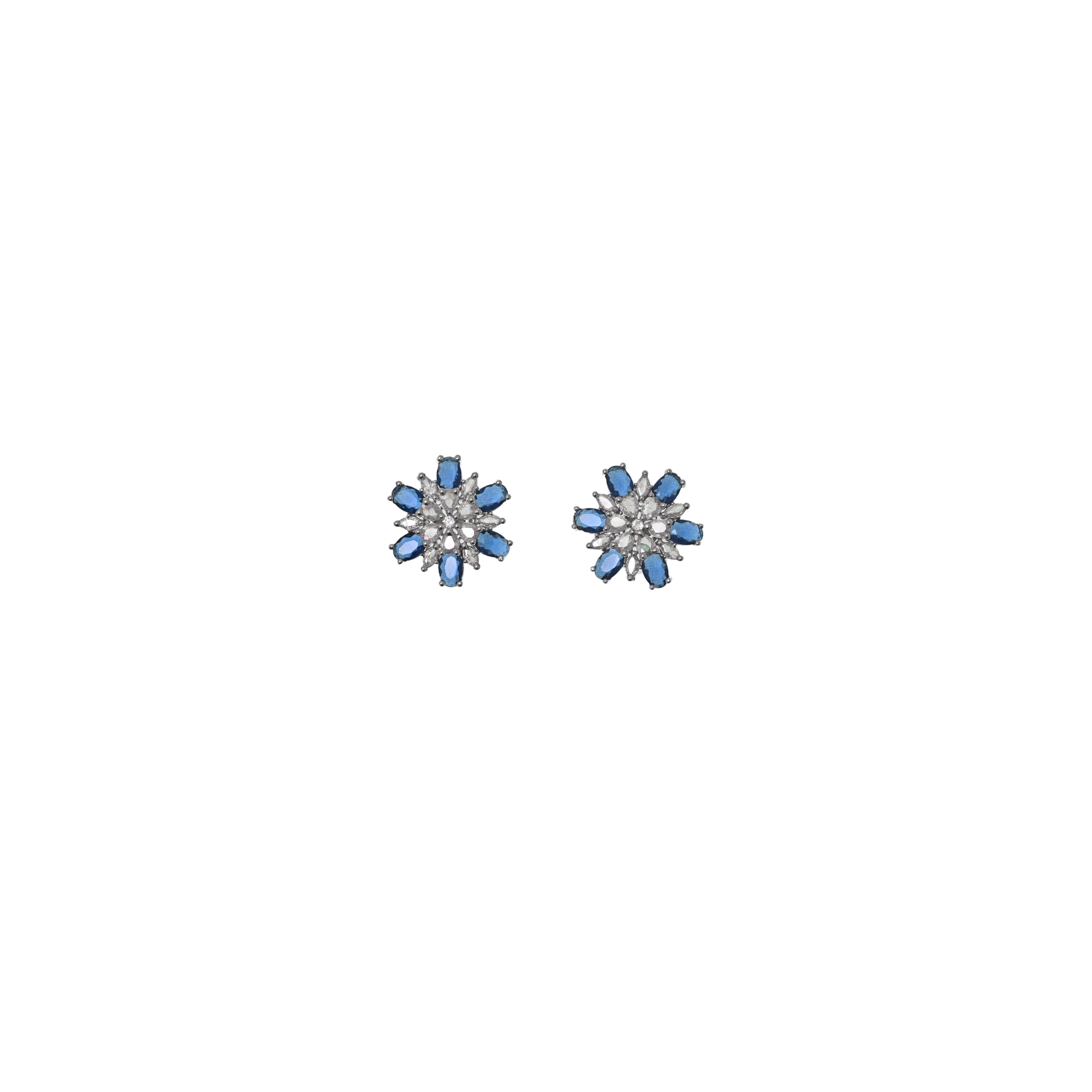 Ziyan Lapis Blue American Diamond Stud