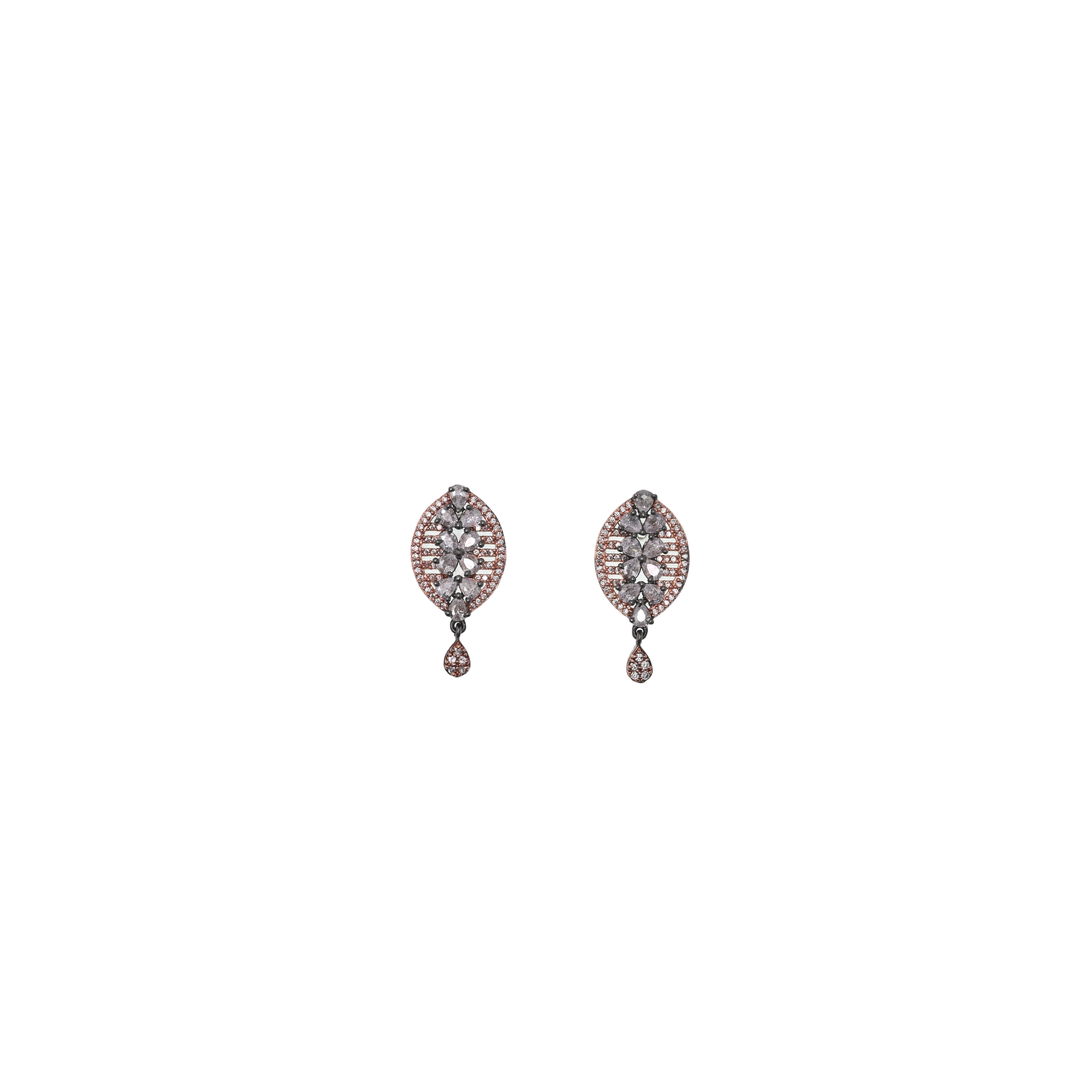 Ziyan Mist Gold Crystal Plated American Diamond Stud