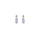 Ziyan Royal Violet Crystal American Diamond Mid Hoops