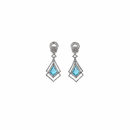 Ziyan Celestial Blue Colored American Diamond Hoops