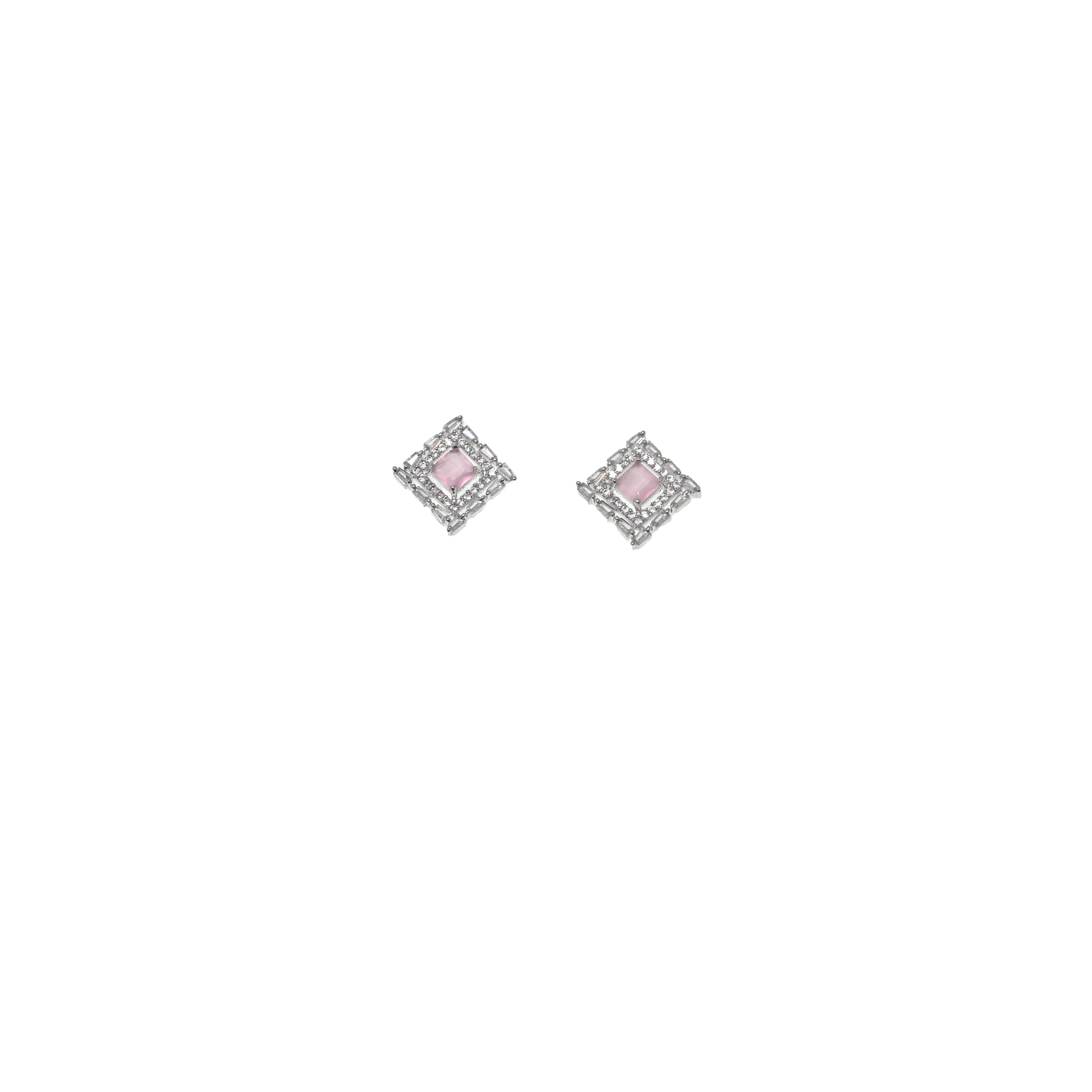 Ziyan Silver Plated Carnation Crystal American Diamond Stud