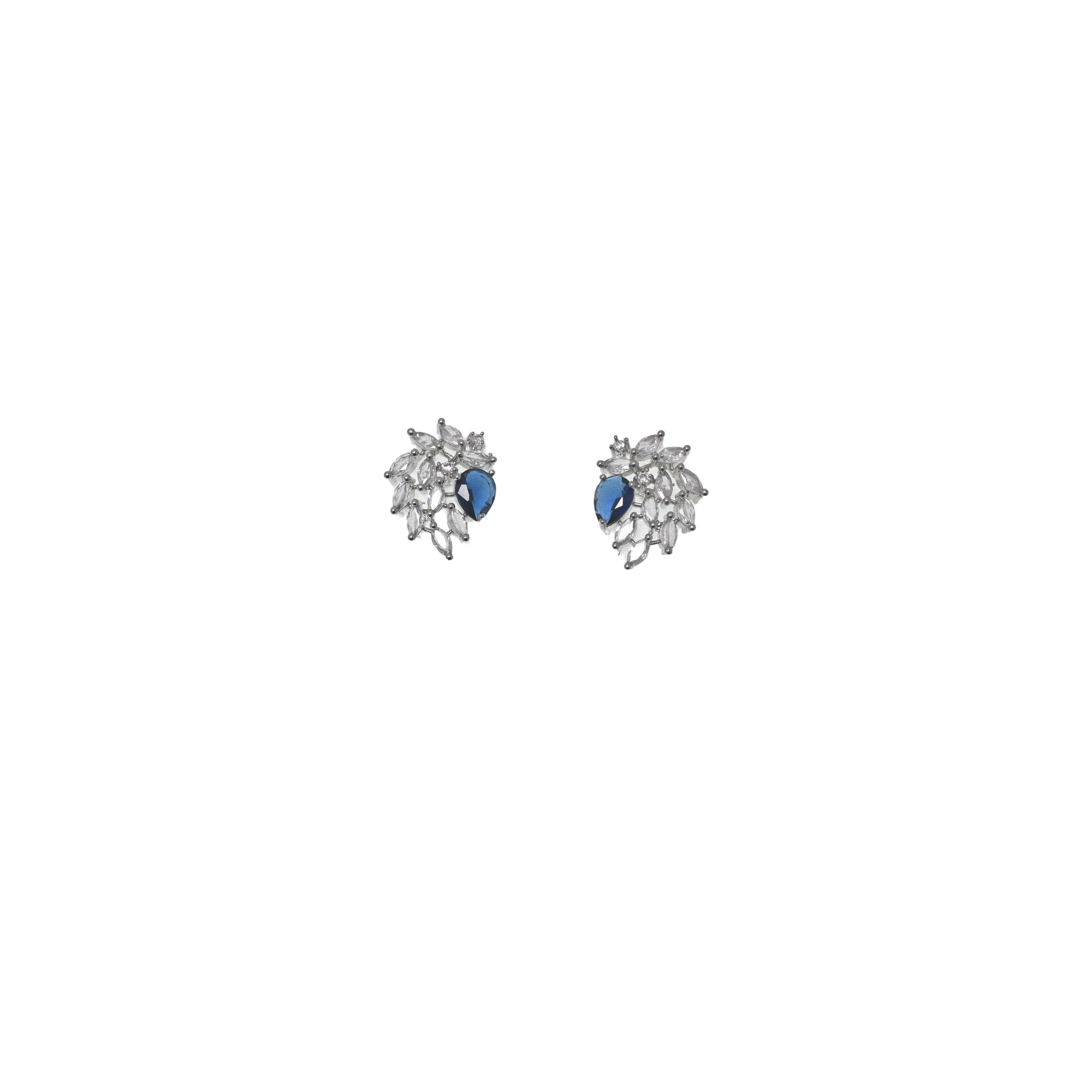Ziyan silver plated Lapis Blue crystal Winglet american diamond stud
