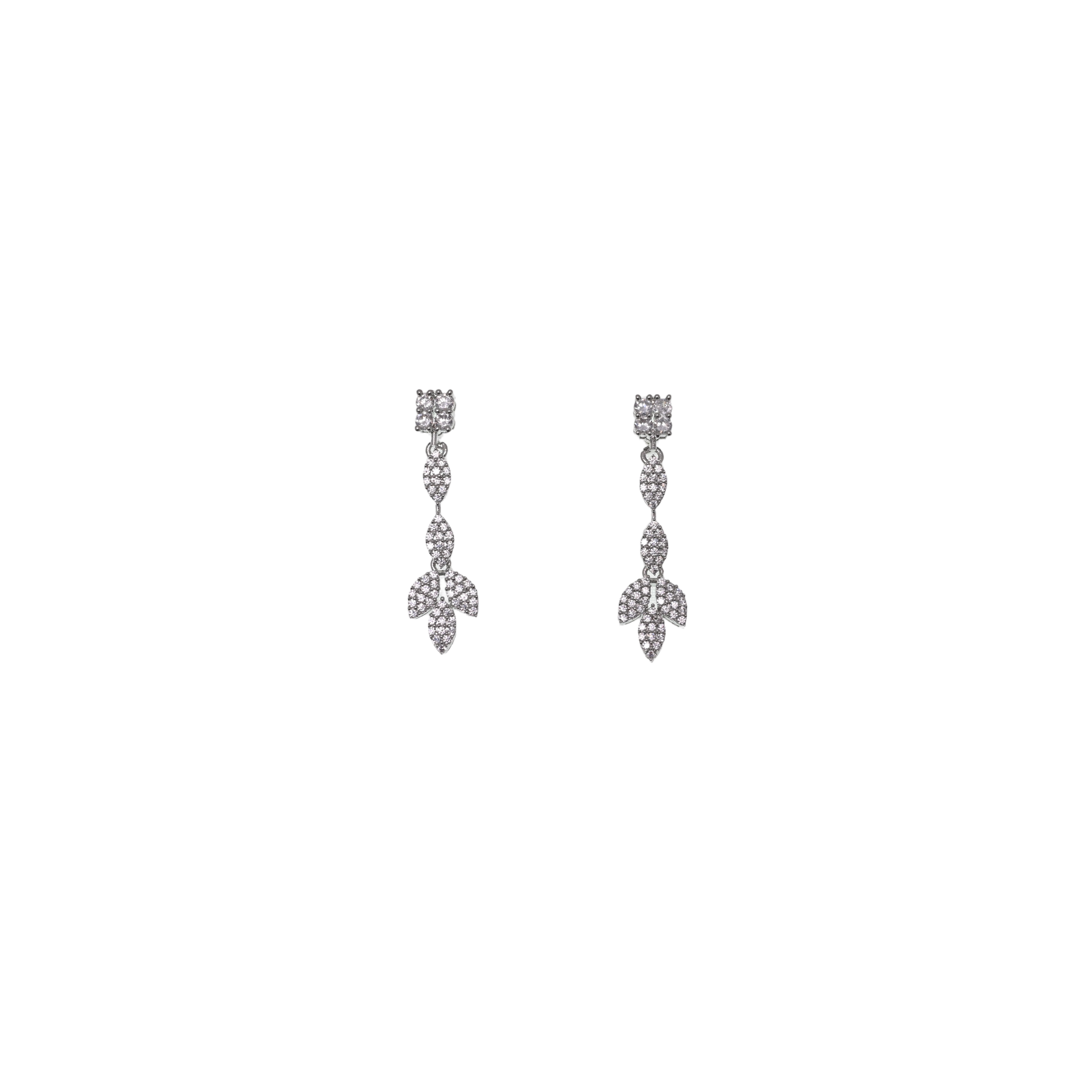 Ziyan Silver Plated Crystal American Diamond Hoops