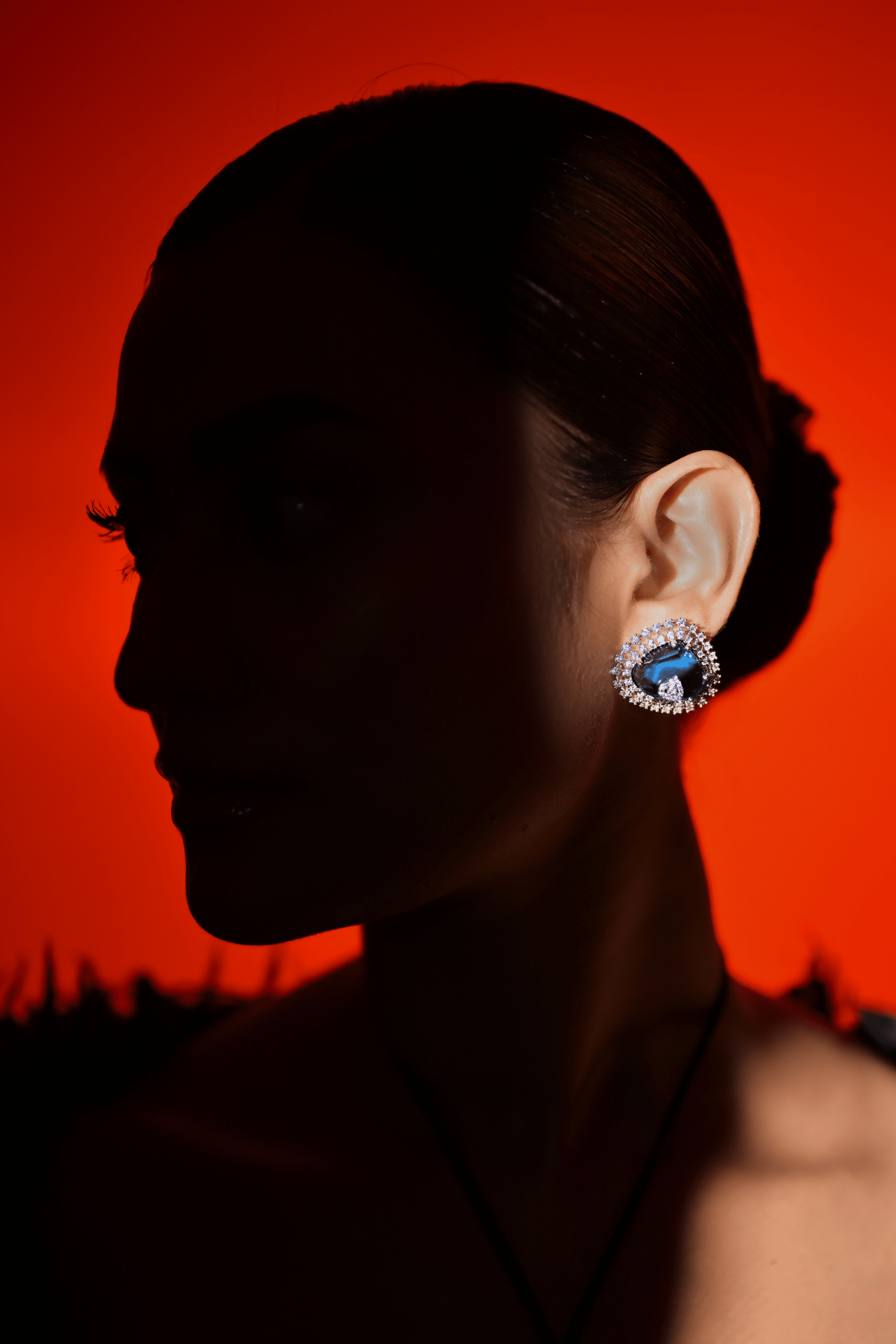 Ziyan Celestial Blue coloured American Diamond Stud Earrings
