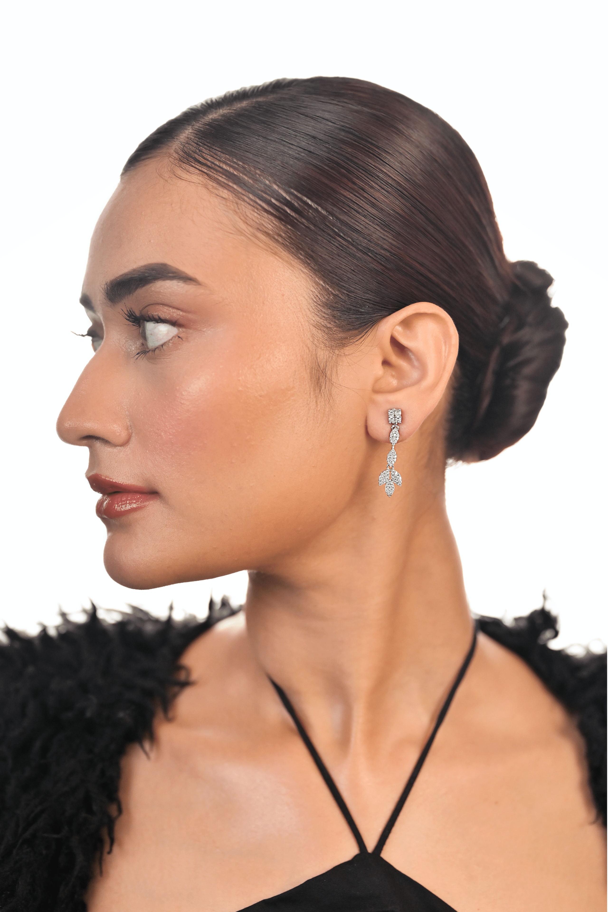 Ziyan Silver Plated Crystal American Diamond Hoops