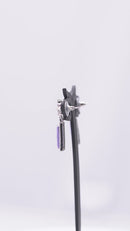 Ziyan Royal Violet Crystal American Diamond Mid Hoops